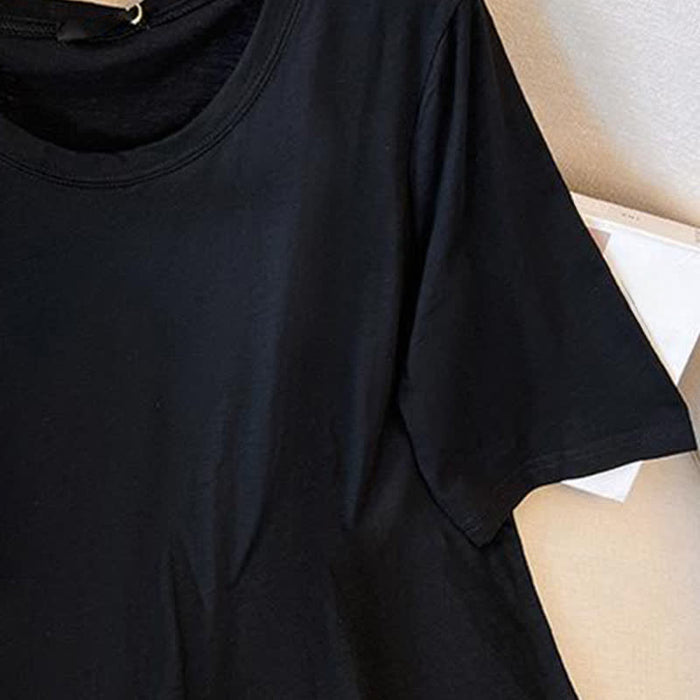 Plusock Plus Size Cotton Stretch Split Hem Tee - image 2