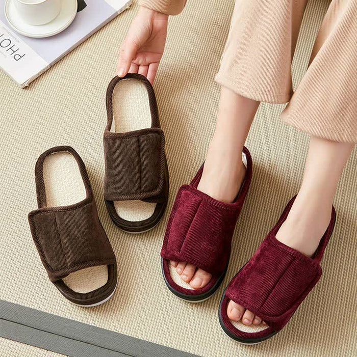 Plusock Plus Size Easy On Velcro Non-slip Slippers - image 1