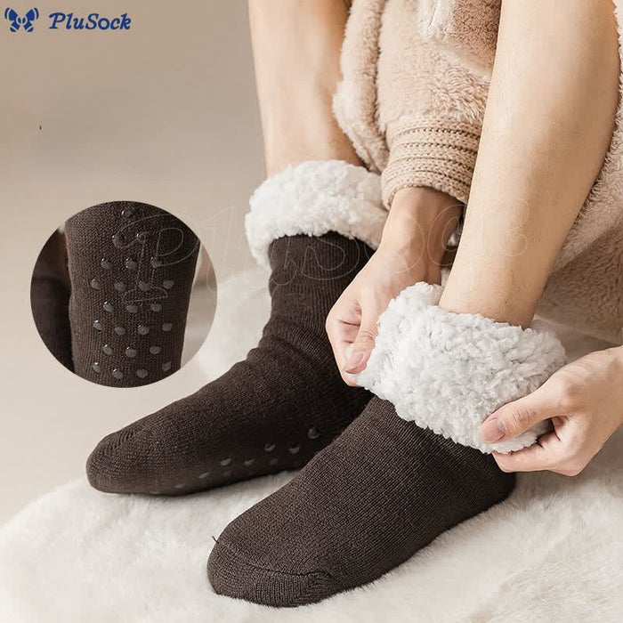 Plusock Plus Size Extra Thick Slipper Socks(3 Pairs)