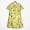 Plusock Plus-Size Floral Mandarin Collar Tunic Blouse - Yellow - 6XL - image 0