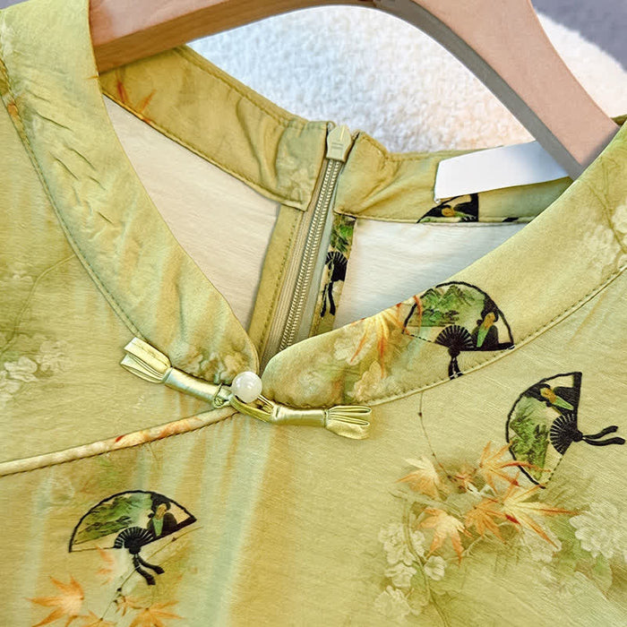 Plusock Plus-Size Floral Mandarin Collar Tunic Blouse - image 1