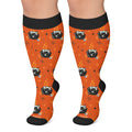 Plusock Plus Size Ghost Witch Black Cat Compression Socks - Orange - 4XL - image 6