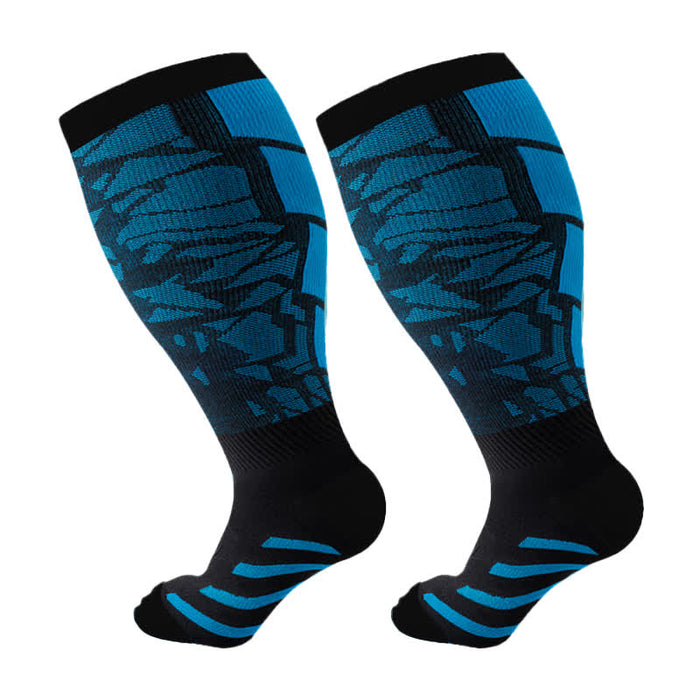 Plusock Plus Size Graphic Fitness Compression Socks(3 Pairs)