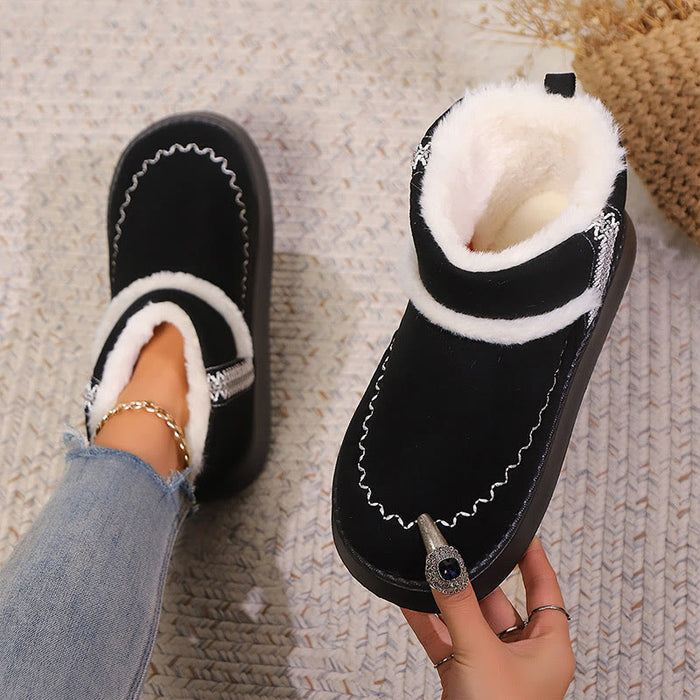 Plusock Plus Size Lace Ethnic Style Slippers Boots - Black - EU43-44(US9-10) - image 4