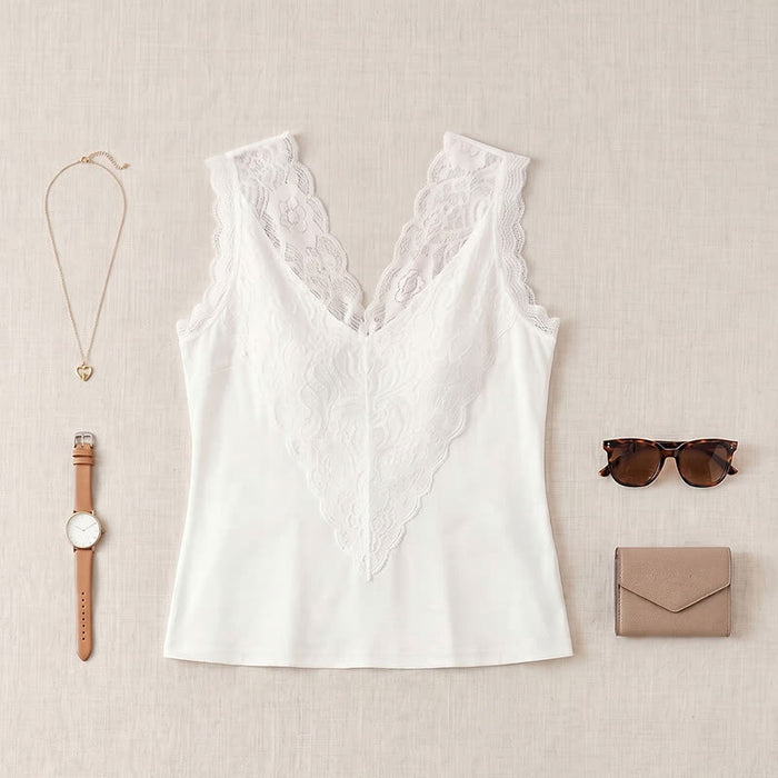 Plusock Plus Size Lace V Neck Tank Top - image 6