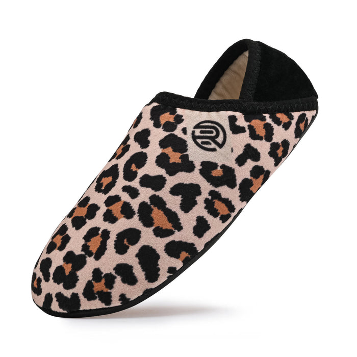 Plusock Plus Size Leopard Print Home Slipper Socks