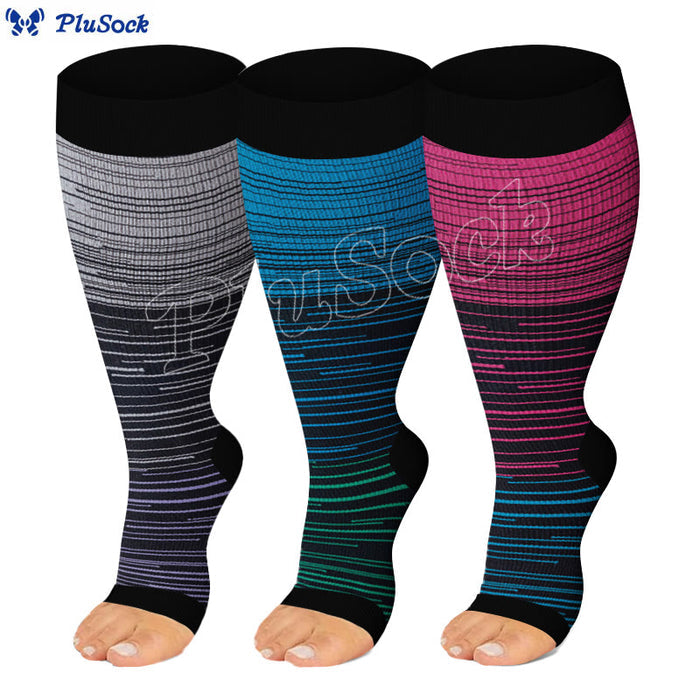 Plusock Plus Size Open Toe Compression Socks - image 0
