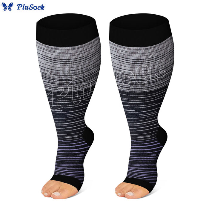 Plusock Plus Size Open Toe Compression Socks - image 2