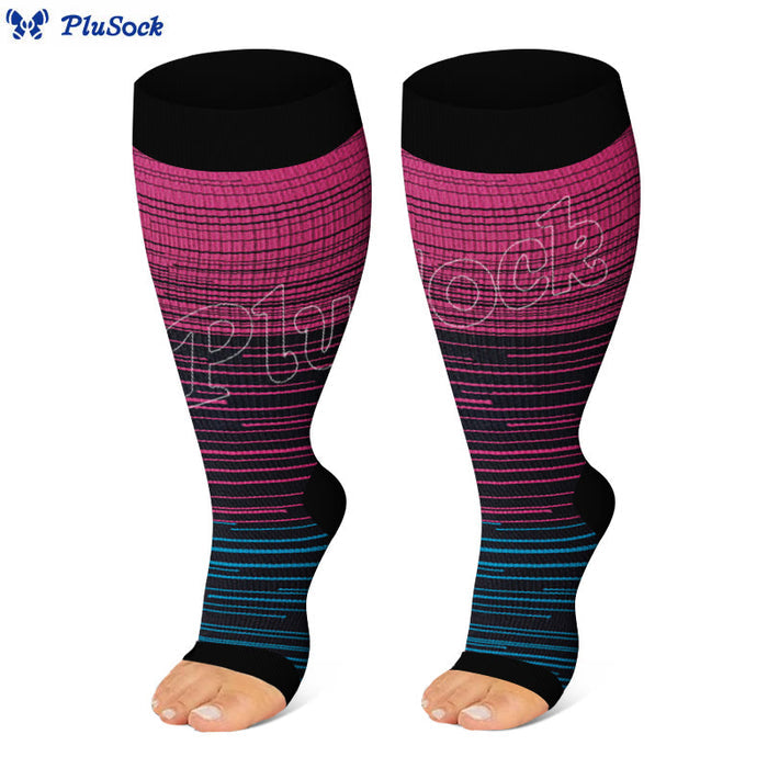 Plusock Plus Size Open Toe Compression Socks - image 3