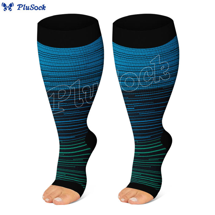 Plusock Plus Size Open Toe Compression Socks - image 4