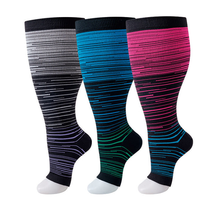 Plusock Plus Size Open Toe Compression Socks - image 5