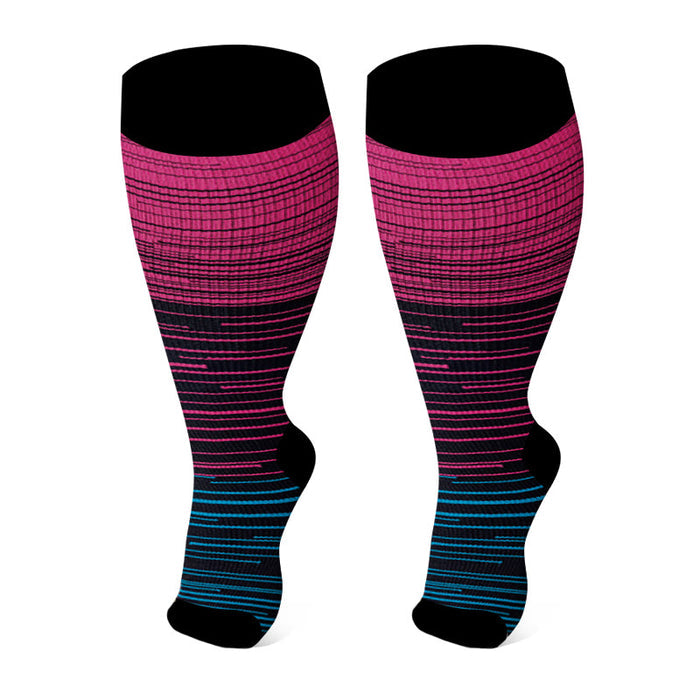 Plusock Plus Size Open Toe Compression Socks - Rose - 4XL - image 7
