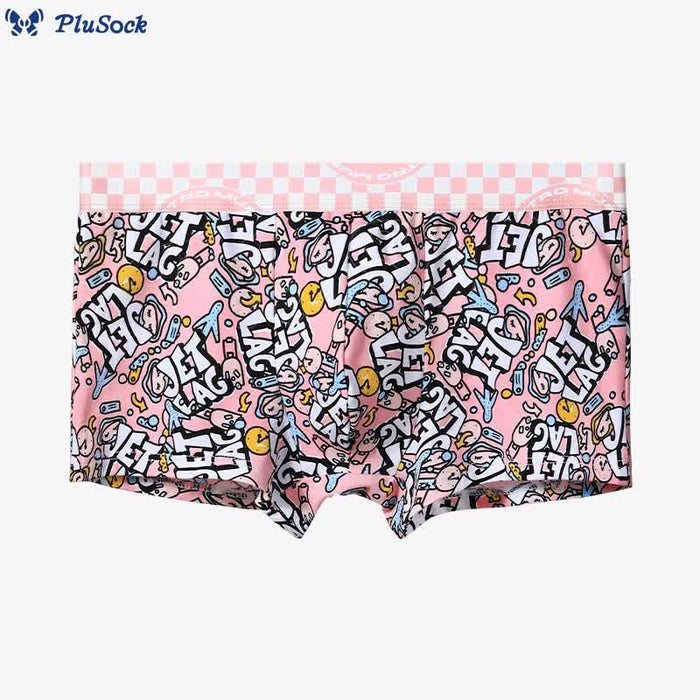 Plusock Plus Size Pink Series Boxer Briefs(4 Packs)