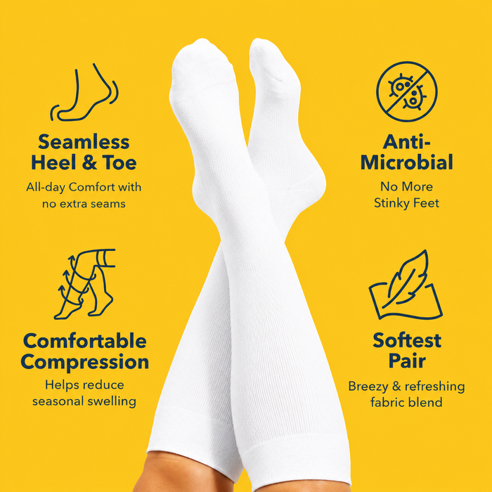 Plusock Plus Size White Bamboo Compression Socks - image 2