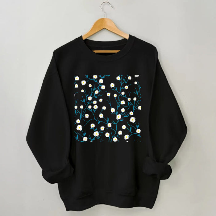 Plusock Plus Size White Daisy Sweatshirt