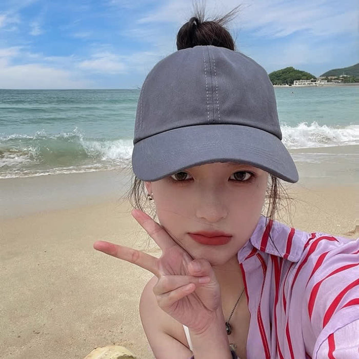 Plusock Ponytail Hole Sun Protection Baseball Cap