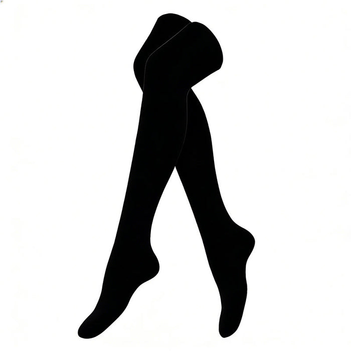 Plusock Rose Navy Blue Black Thigh High Compression Socks(3 Pairs) - Black - S/M - image 7