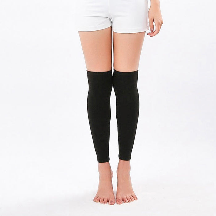 Plusock Plus Size Solid Color Knee Sleeves - Black - XL - image 0