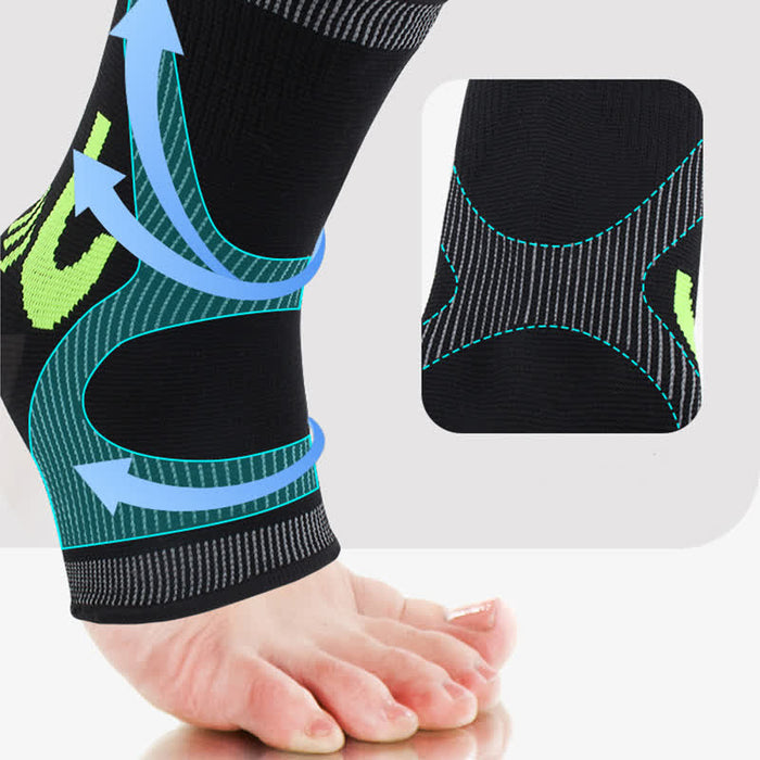 Plusock Striped Stretch Sports Knit Ankle Braces