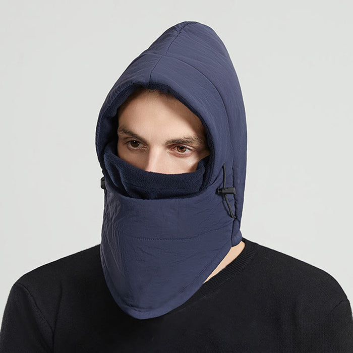 Plusock Windproof Outdoor Riding Hooded Scarf - Blue - One Size - image 2