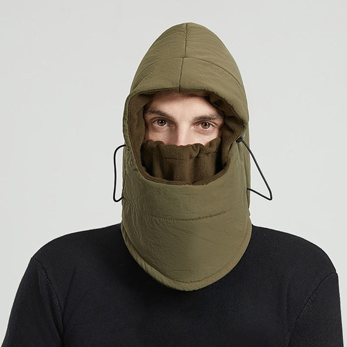 Plusock Windproof Outdoor Riding Hooded Scarf - Army Green - One Size - image 3