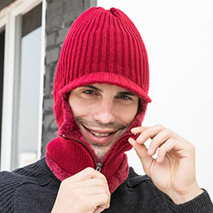 Plusock Zipper Beanie Gloves 2 In 1 Set