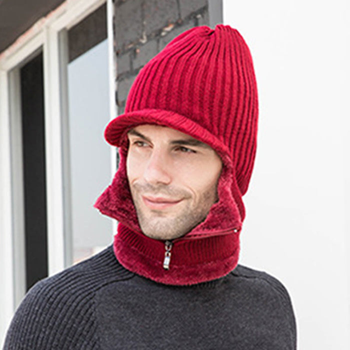 Plusock Zipper Beanie Gloves 2 In 1 Set