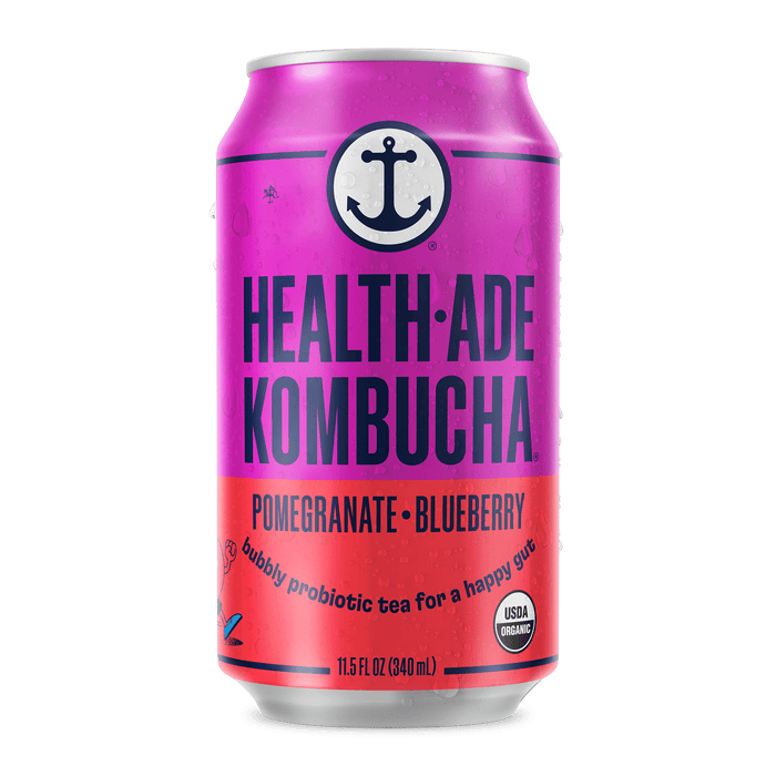 Pomegranate Blueberry in cans Kombucha in cans Health-Ade