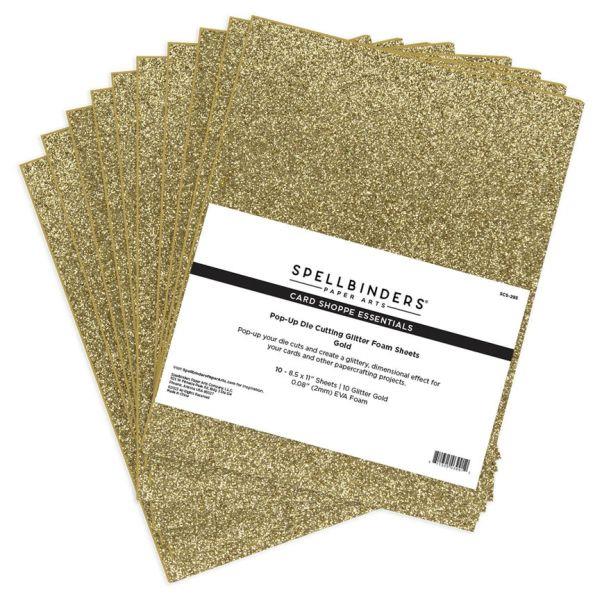 Pop-Up Die Cutting Glitter Foam Sheets - Gold