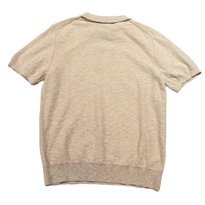 Prestige Oatmeal Textured Knit Polo - Dudes Boutique