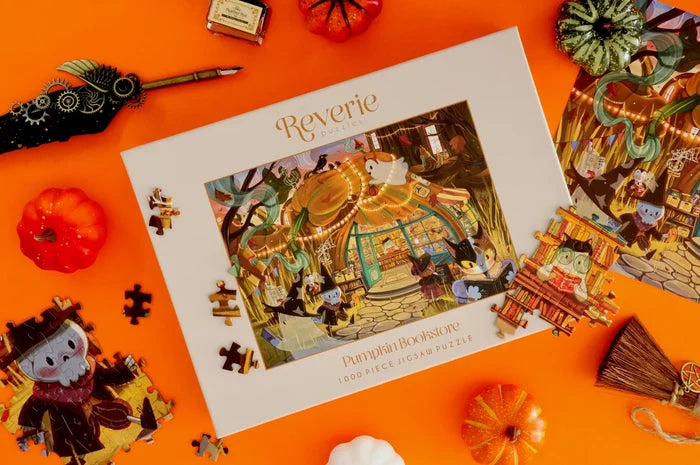 Pumpkin Bookstore luksuspuslespil 1000 brikker fra Reverie