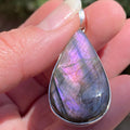 Purple Labradorite 925 Sterling Silver Pendant | Hand Cut by Geologist Ben Davis