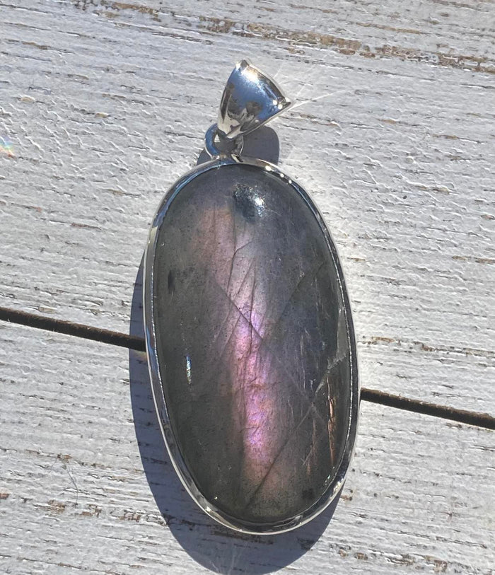 PURPLE rare Labradorite ~925 Sterling Silver ~ Amazing Story in Description