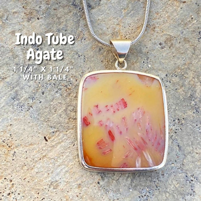 Rare Indo Tube Agate ~ Set in 925 Sterling Silver ~ Indonesia