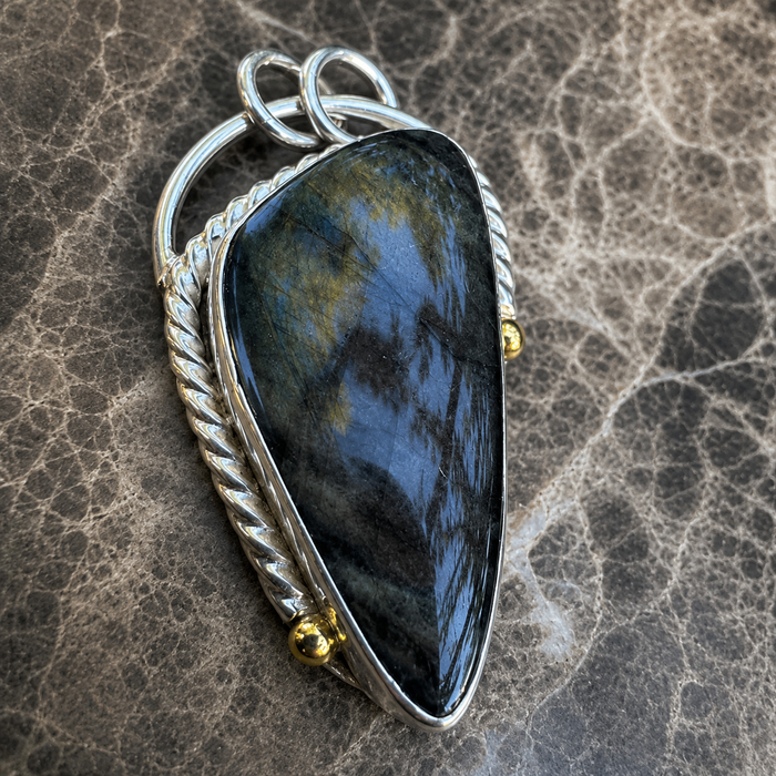 Rare Purple Spectrolite from Finland Pendant - Amazing Story