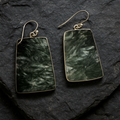 Rare Seraphinite Earrings in Sterling Silver