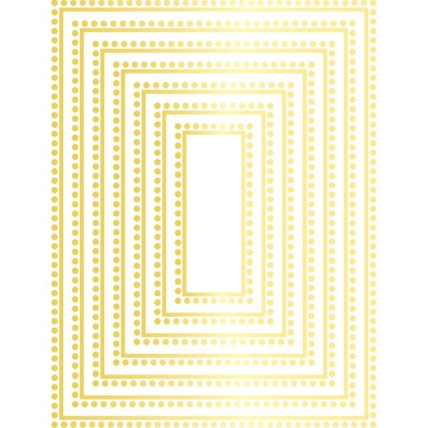 Rectangle Dot Border Hot Foil Plate