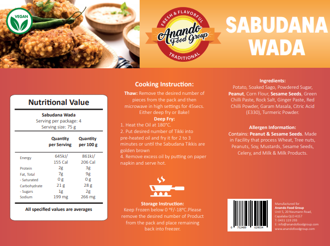 SABUDANA WADA 300G X 18 PACKS