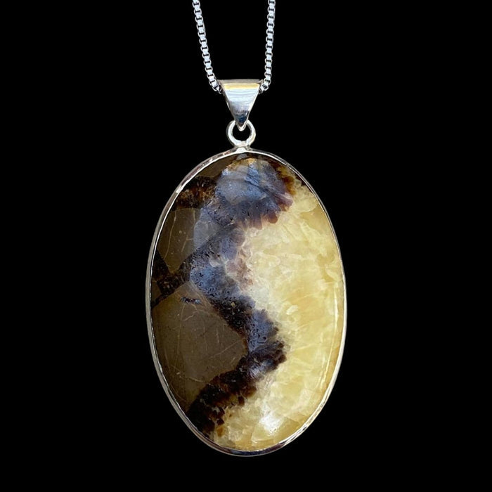 Septarian Nodule ~ Utah ~Fossilized Mud Bubbles!!  Set in Solid 925 Sterling Silver