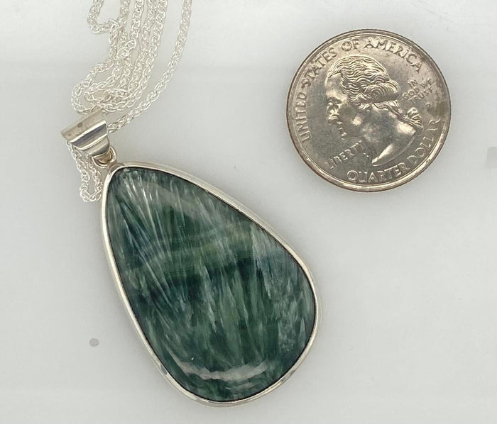 Seraphinite Angel Pendant Necklace