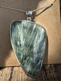 Seraphinite Pendant in THICK 925 Sterling Silver