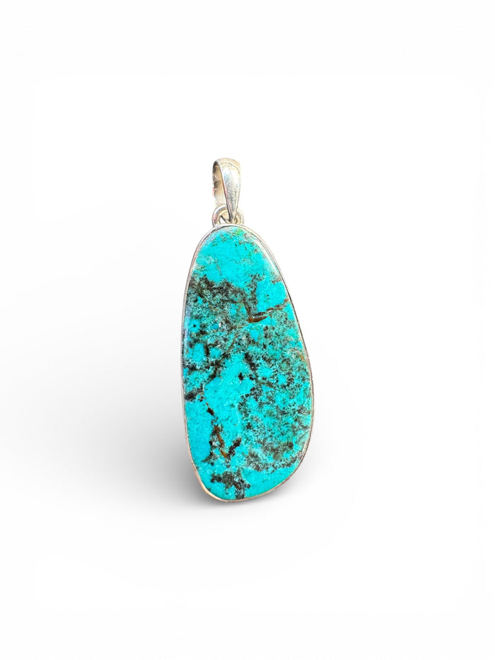 Shattuckite Pendant with Thick 925 Sterling Silver