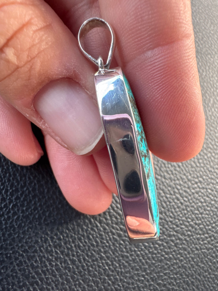 Shattuckite Pendant with Thick 925 Sterling Silver