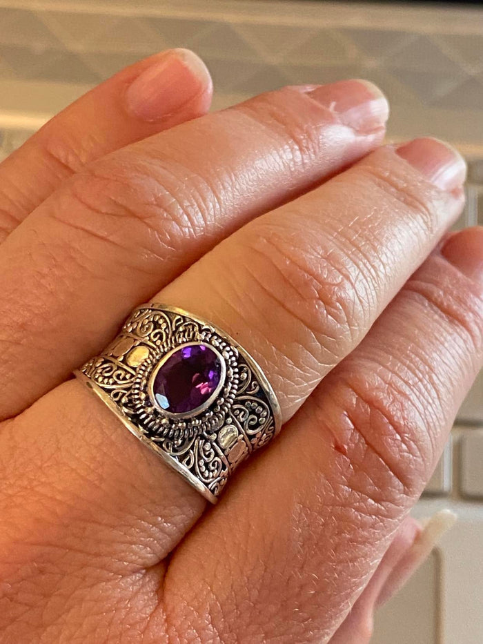 Size 8 Amethyst Ring