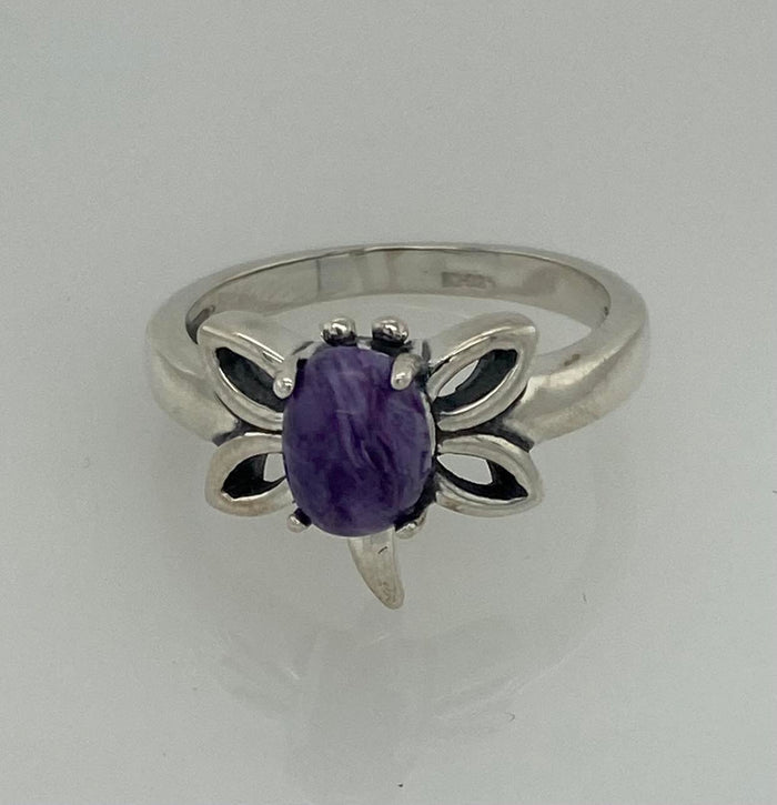Size 8 Charoite Fat Dragonfly