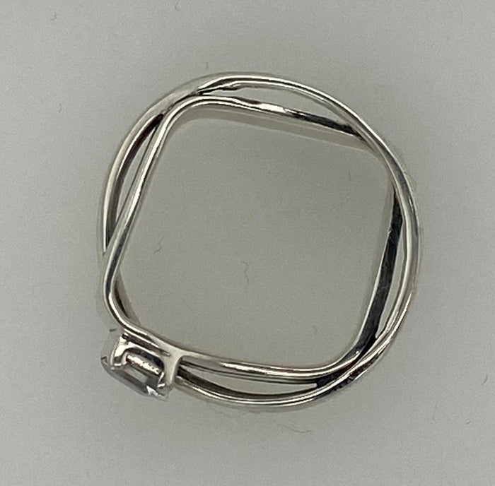 Size 8 CZ Sterling Silver Ring