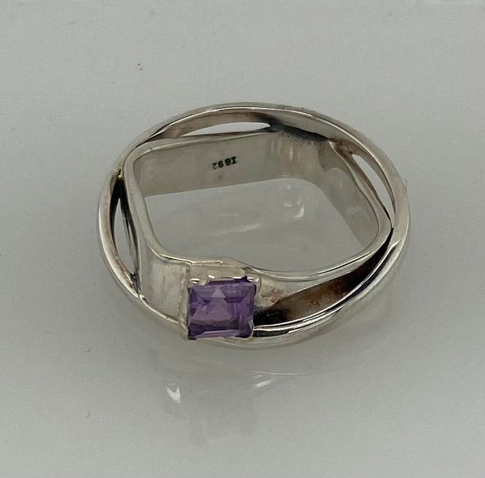 Size 8 Gem Cut Double Sterling Silver