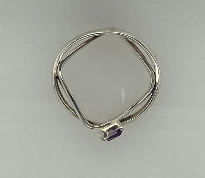 Size 8 Gem Cut Double Sterling Silver