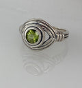 Size 8 Gem Cut Green Sterling Silver