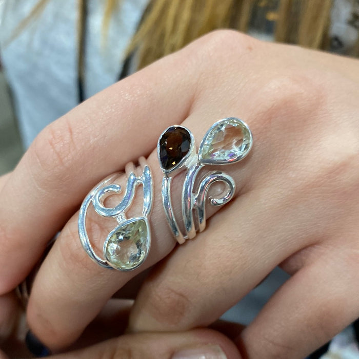 Size 8 Multi Gem Sterling Silver Ring